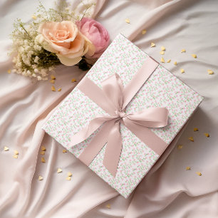 Love Is In Bloom Pink Floral Bridal Shower Wrapping Paper