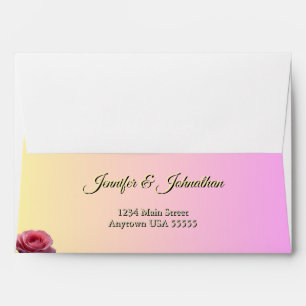 Love is in Bloom Pink Roses Wedding Envelope