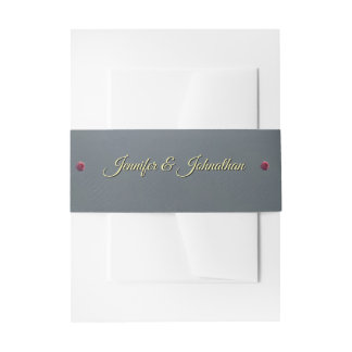 Love is in Bloom Pink Roses Wedding  Invitation Belly Band