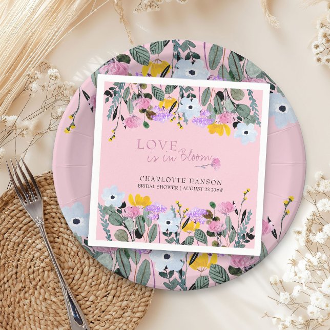 Love is in Bloom Pretty Wildflower Lawn Napkin (Love is in Bloom napkins from my Wildflower Lawn Bridal Shower Collection)