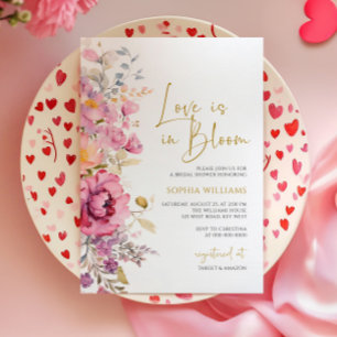 Love is in Bloom Purple Wildflowers Bridal Shower Invitation