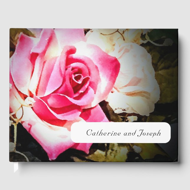 Love is in Bloom Rose/Photo Wedding Guest Book (Front)