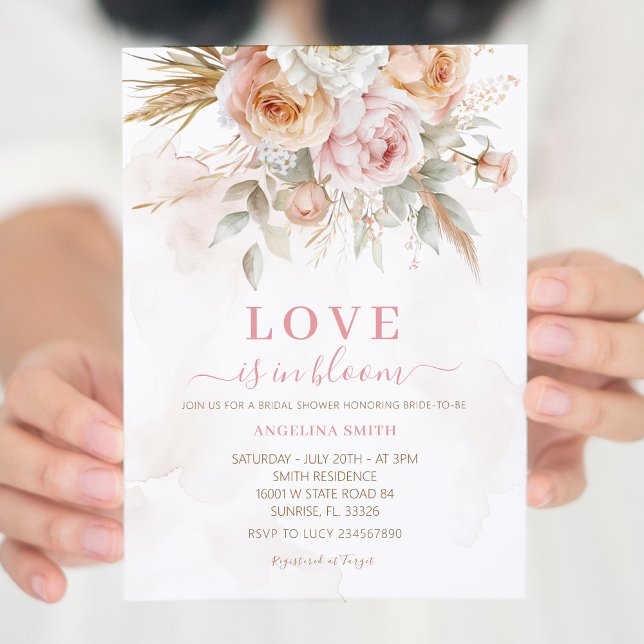 Love is in Bloom Rustic Boho Bridal Shower Invitation (Creator Uploaded)