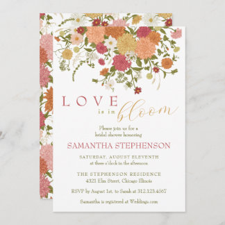 Love is in Bloom Spring Boho Floral Bridal Shower  Invitation