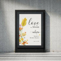 Love is in Bloom Spring Bridal Shower Welcome Sign