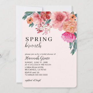 Love is in bloom spring floral Bridal Shower Invitation