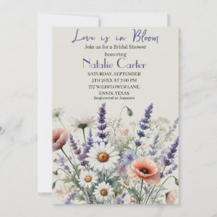 Love is in Bloom Spring Floral Bridal Shower  Invitation