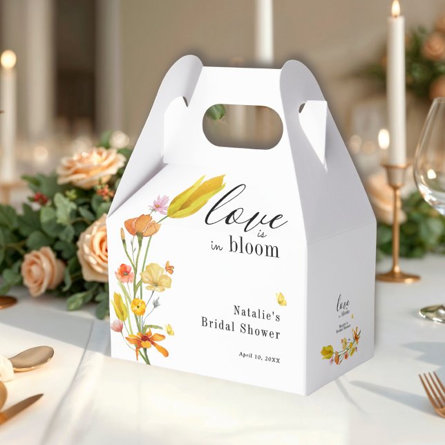 Love is in Bloom Spring Wildflower Bridal Shower Favor Box (Creator Uploaded)