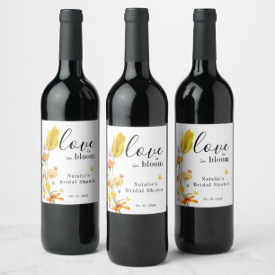 Love is in Bloom Spring Wildflower Bridal Shower Wine Label