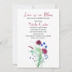 Love is in Bloom Thistle Floral Bridal Shower Invitation