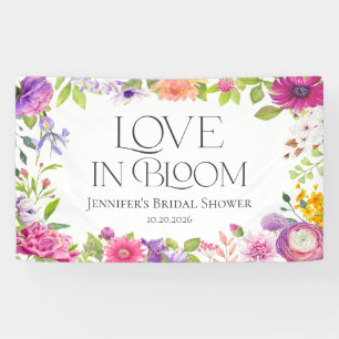 Love is in Bloom Watercolor Floral Bridal Shower Banner
