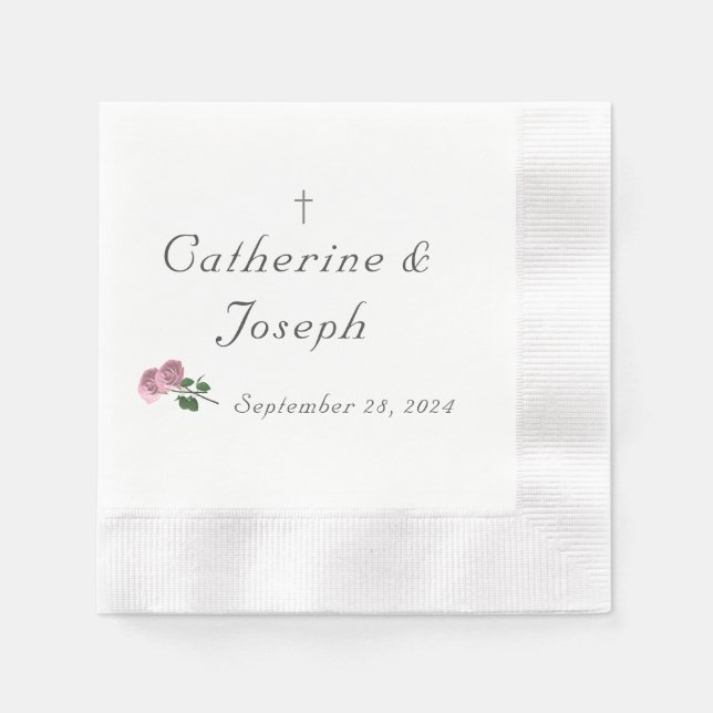 Love is in Bloom Wedding Paper Napkin (Front)