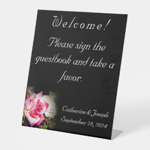 Love is in Bloom Wedding Pedestal Sign
