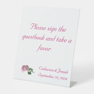 Love is in Bloom Wedding Pedestal Sign