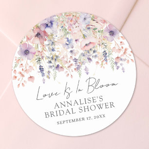 Love Is In Bloom Wildflower Bridal Shower Classic Round Sticker