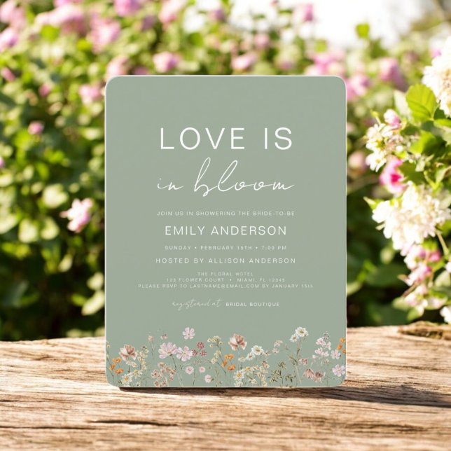 Love is in Bloom Wildflower Bridal Shower Invitation (Creator Uploaded)