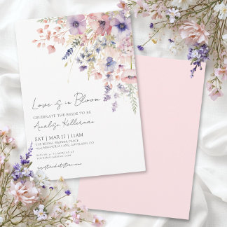 Love Is In Bloom Wildflower Floral Bridal Shower Invitation