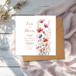 Love is in bloom wildflowers floral bridal shower