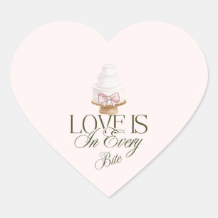 Love Is In Every Bite   Wedding Pink Favour Seal
