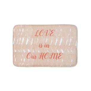 Love is in Our Home Peach Geometric Bath Mat