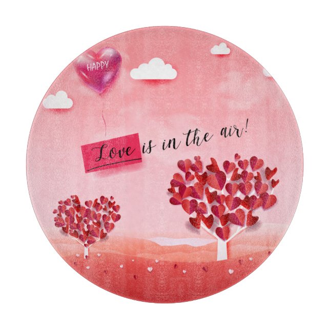 "Love is in the Air!" beautiful Love tree Cutting Board (Front)