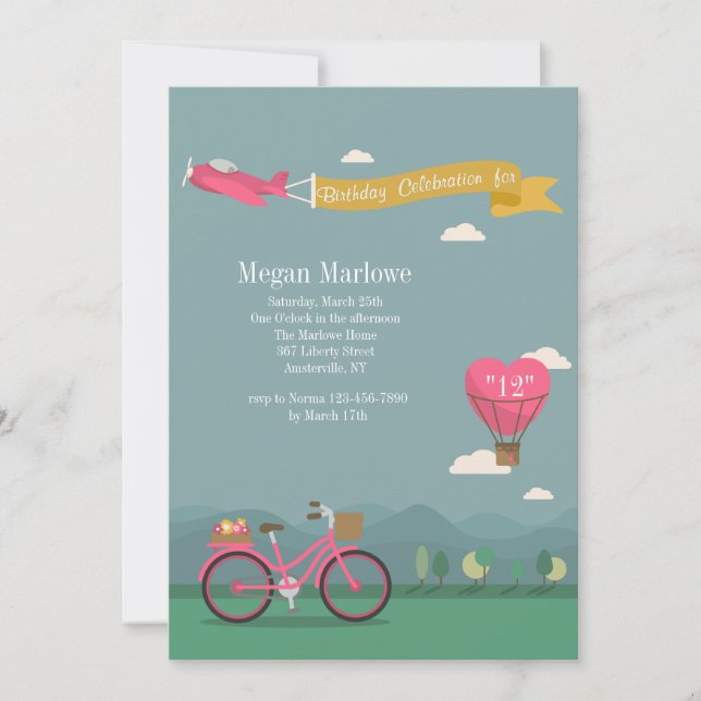 Love is in the Air Birthday Invitation (Front)