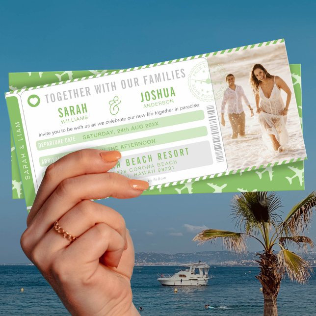 Love is in the air Boarding Pass Wedding Invitation (Creator Uploaded)