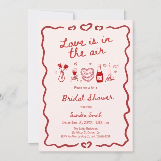 Love Is In The Air Bridal Shower Invitation (Front)
