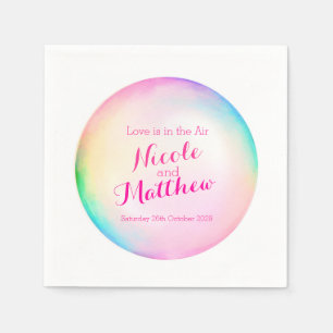 Love is in the air bubble personalized napkins