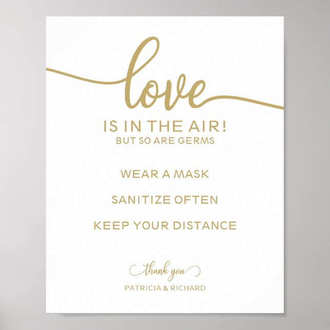 Love is In The Air But So Are Germs Sign (Front)