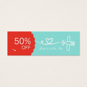 Love is in the Air Coupon Skinny Business Cards
