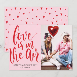 Love Is In The Air Custom Valentine's Day Photo Holiday Card