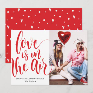 Love Is In The Air Custom Valentine's Day Photo Holiday Card