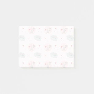 Love is in the air eiffel tower and hearts pattern post-it notes