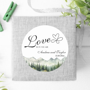 Love is in the Air Elegant Wedding Classic Round Sticker