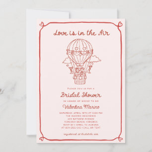 Love is in the Air Hand Drawn Photo Bridal Shower Invitation