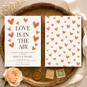 Love is in the Air Hearts Couples Shower Invitation