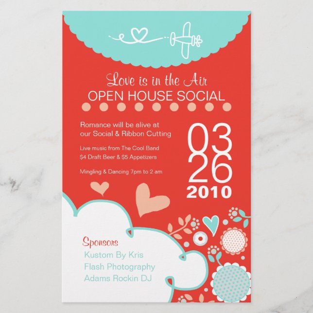 Love is in the Air Open House Flyer (Front)
