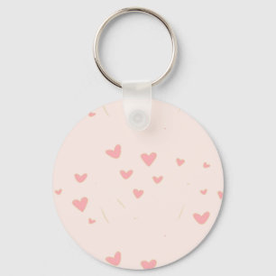 Love is in the air pink hearts keychain