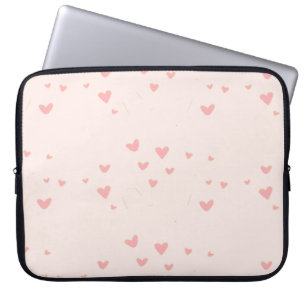 Love is in the air pink hearts laptop sleeve
