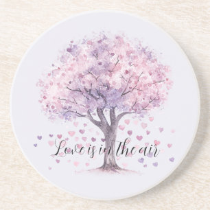 Love is in the air Purple Hearts Tree Coaster
