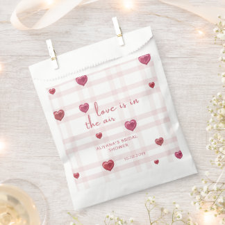 Love Is In The Air Red Hearts Bridal Shower  Favour Bag