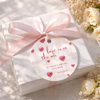 Love Is In The Air Red Hearts Bridal Shower  Favour Tags
