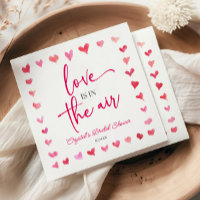 Love Is In The Air Red Pink Hearts Bridal Shower