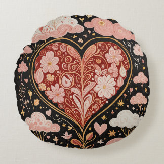 Love is in the Air Round Pillow