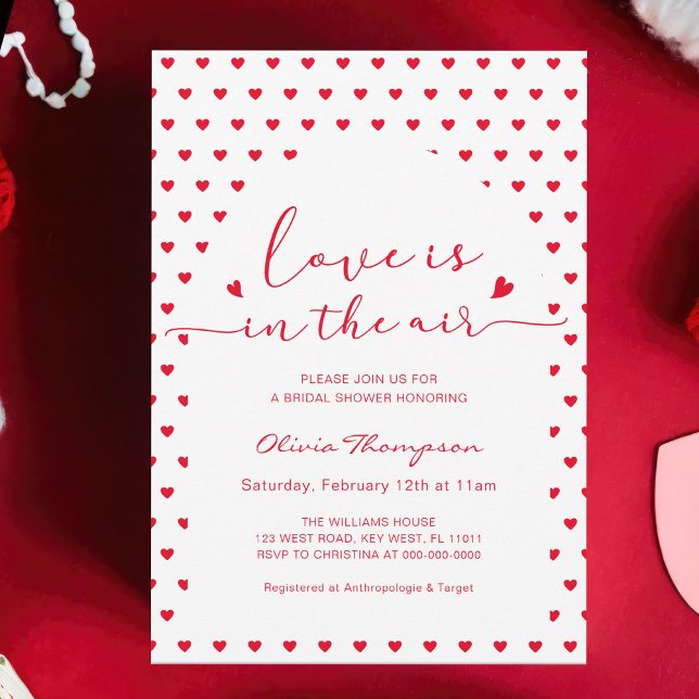 Love is in the air Valentines Bridal Shower Invitation (Creator Uploaded)
