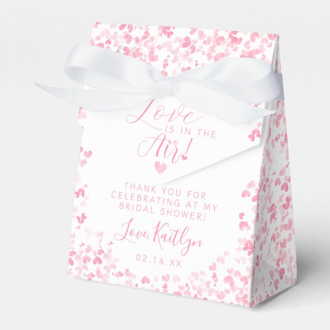 Love Is In The Air Valentine's Day Bridal Shower Favor Box (Front Side)