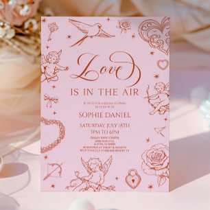 Love Is In The Air Valentine's Day Bridal Shower Invitation