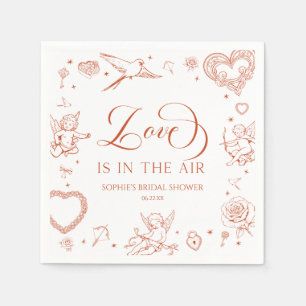 Love Is In The Air Valentine's Day Bridal Shower Napkin