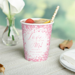 Love Is In The Air Valentine's Day Bridal Shower Paper Cups